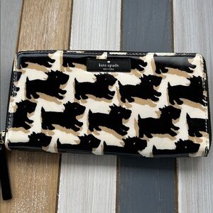 Kate Spade Black and Tan Scottie Wallet